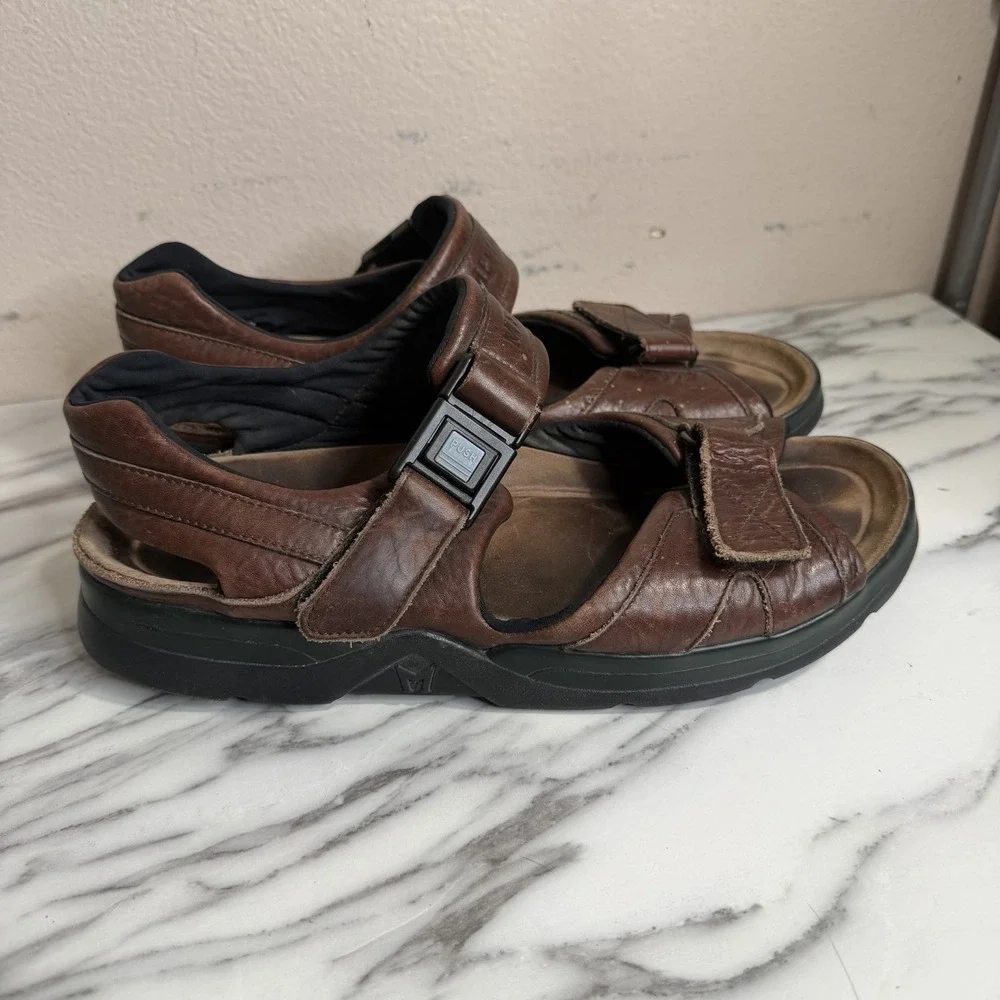 Mephisto Shark Fit Mens Sandals Size EU45/US11 Brown Leather Outdoors Flawed*